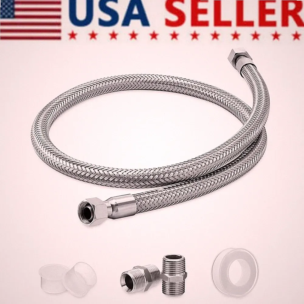 1/2" x 48" Air Compressor Jumper Hose 1/2" Male NPT to 1/2" Male NPT Swivel End