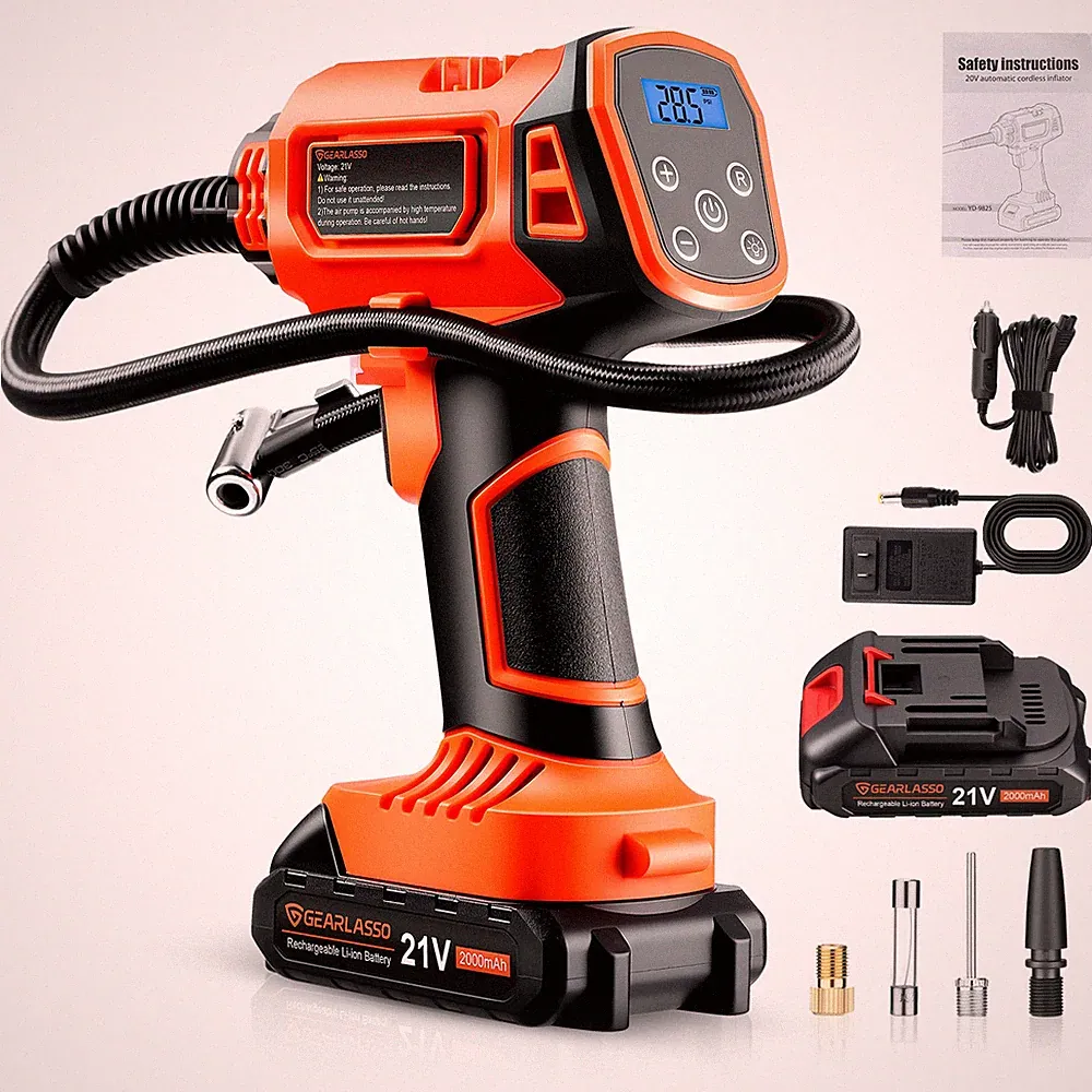 160PSI Cordless Tire Inflator Air Compressor Rechargeable Battery Car Air Pump