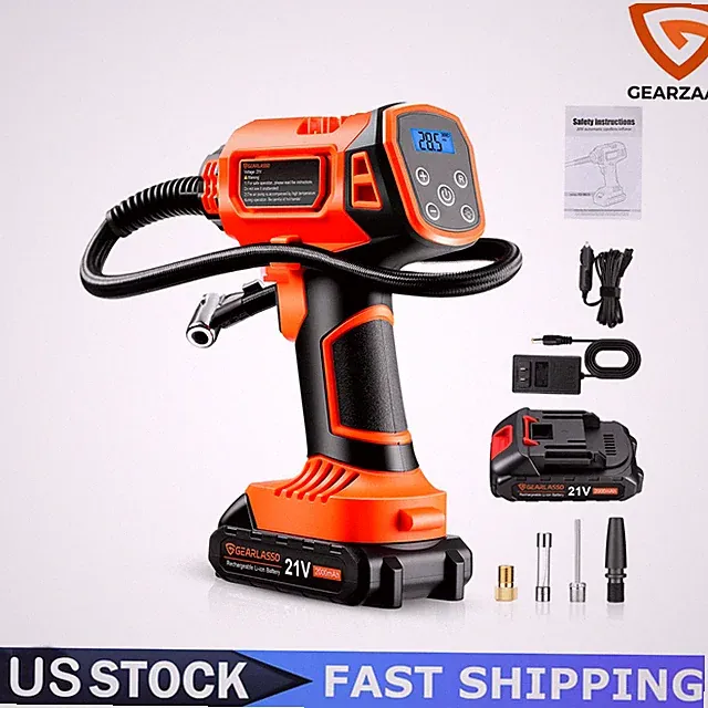 160PSI Cordless Tire Inflator Air Compressor Rechargeable Battery Car LCD Screen