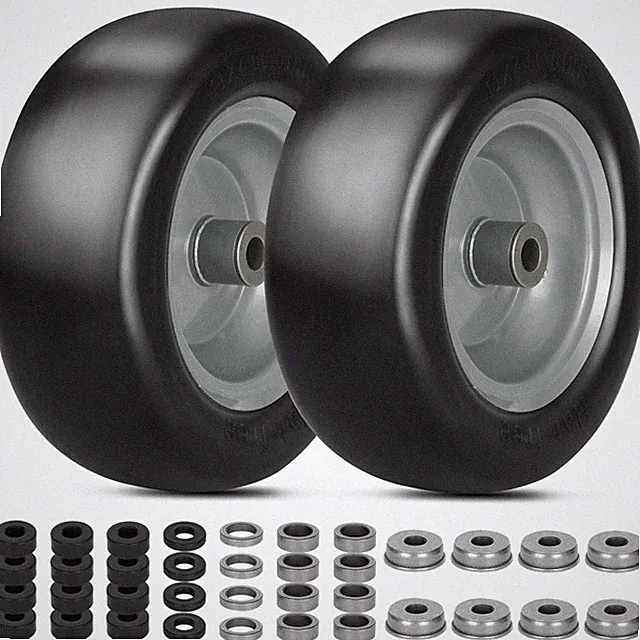 2 PCS 11x4.00-5" Lawn Mower Tires Flat Free,3/4" 5/8" 1/2" Bushing,3.4"-4"-4....