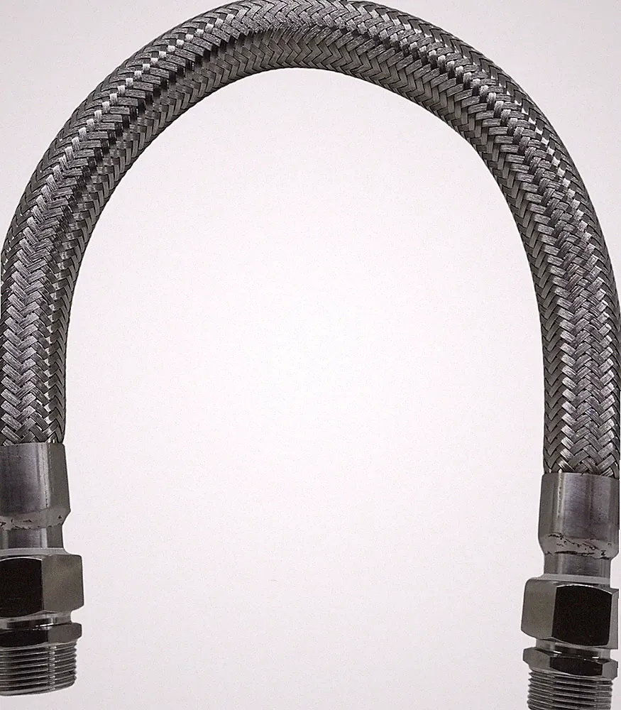 3/4" NPT Male x 20" Long 750°F 450PSI Industrial Compressor Stainless Steel Hose
