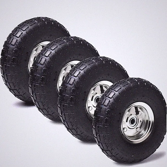 (4 Pack) 10" Heavy-Duty Tire Wheel - 4.10/3.50-4" for Hand Trucks Gorilla Cart