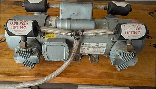 Gast 8HDM-10-M850X Oil-Free Diaphragm Air Compressor Pump 2 HP