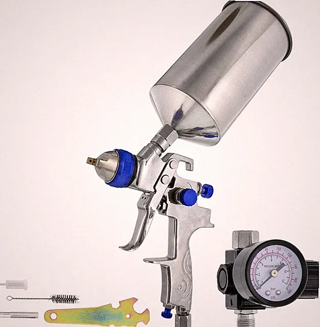 HVLP Spray Gun 1.8mm Gravity Feed Paint Sprayer Kit w/Regulator